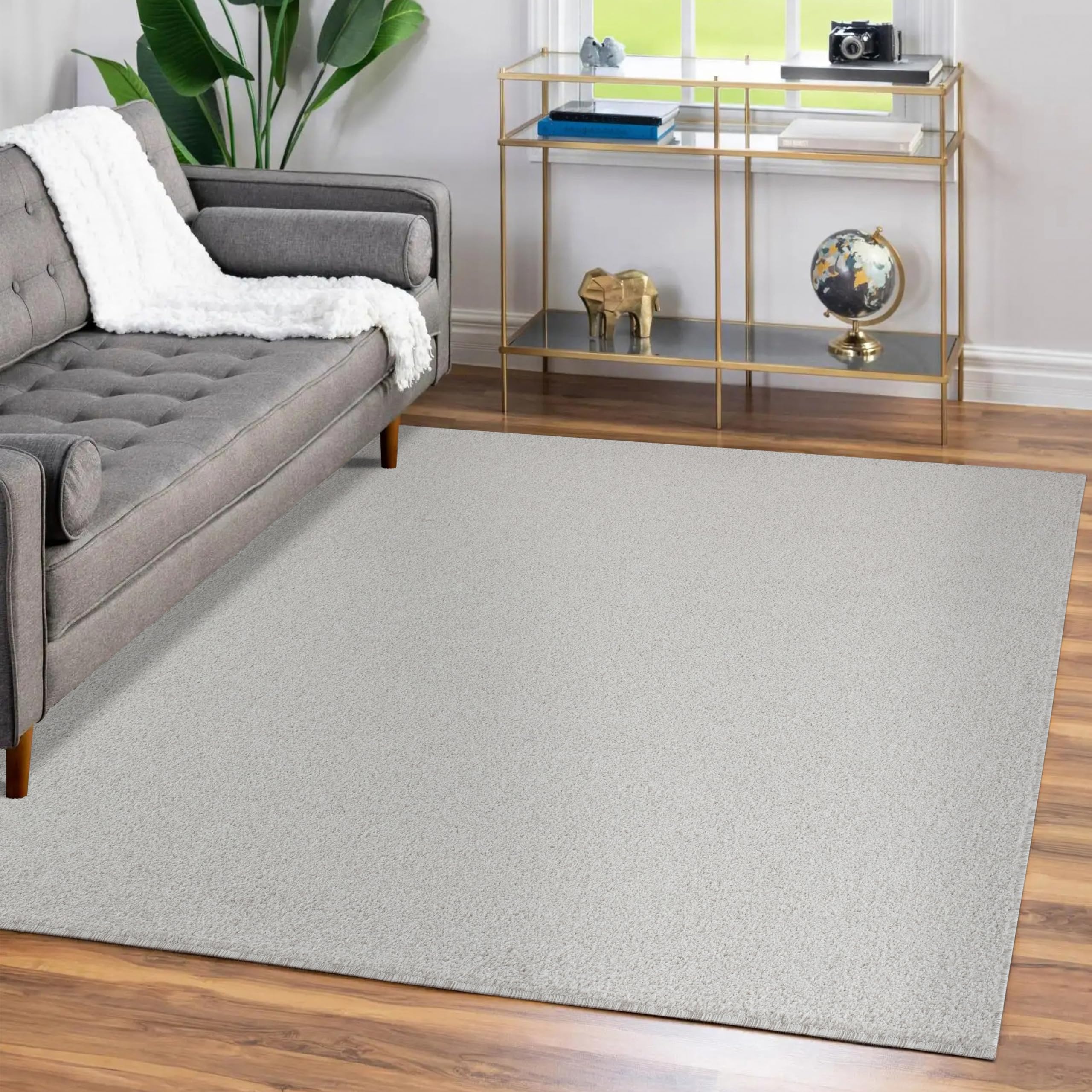 Teppich Wohnzimmer, Einfarbig, Moderner Flauschiger Dichter Kurzflor, Rechteckig, Supersoft Feeling