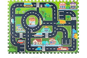 Charming City Road Track Puzzle Foam Play Mat for Infant