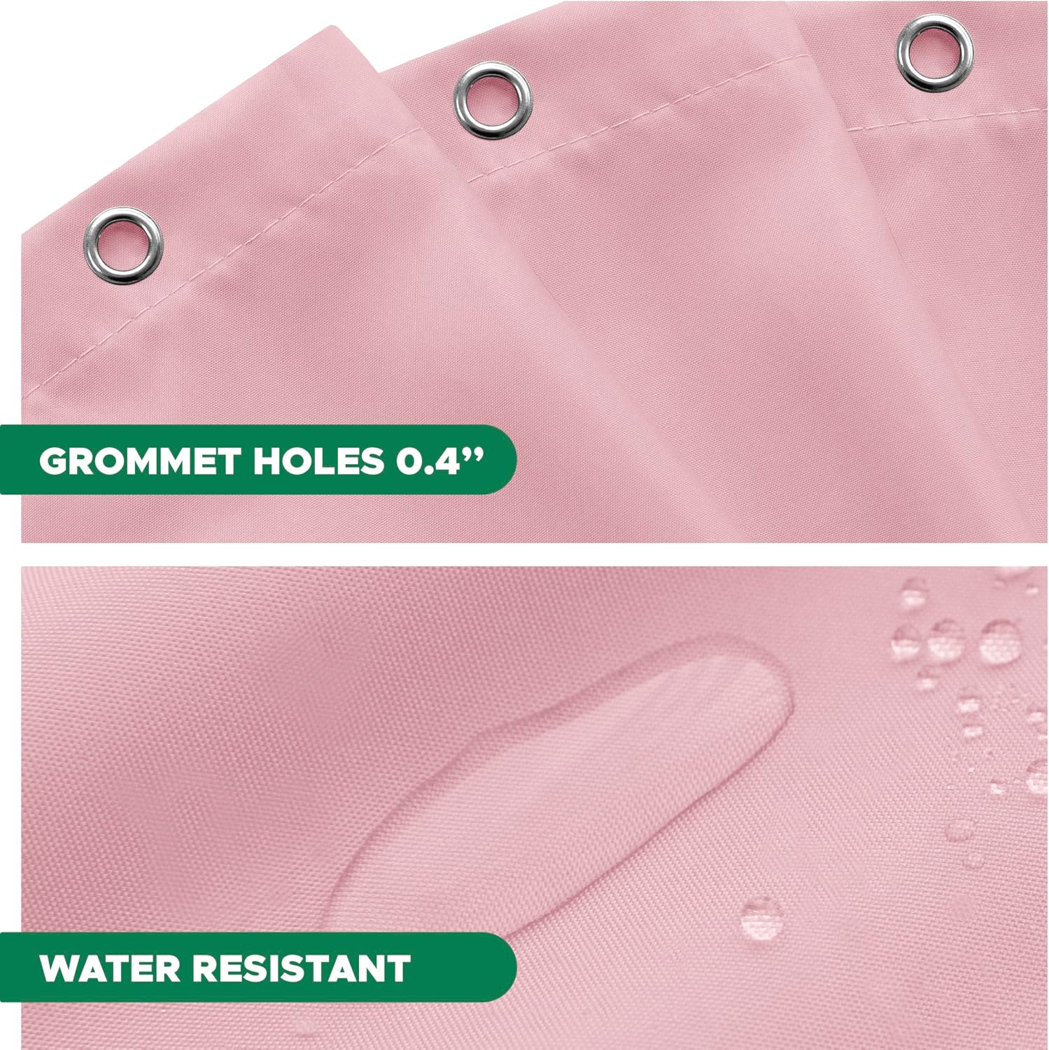 Fabric Shower Curtain Liner 72x72 Inch-Pink Standard Size Shower Liners image 3