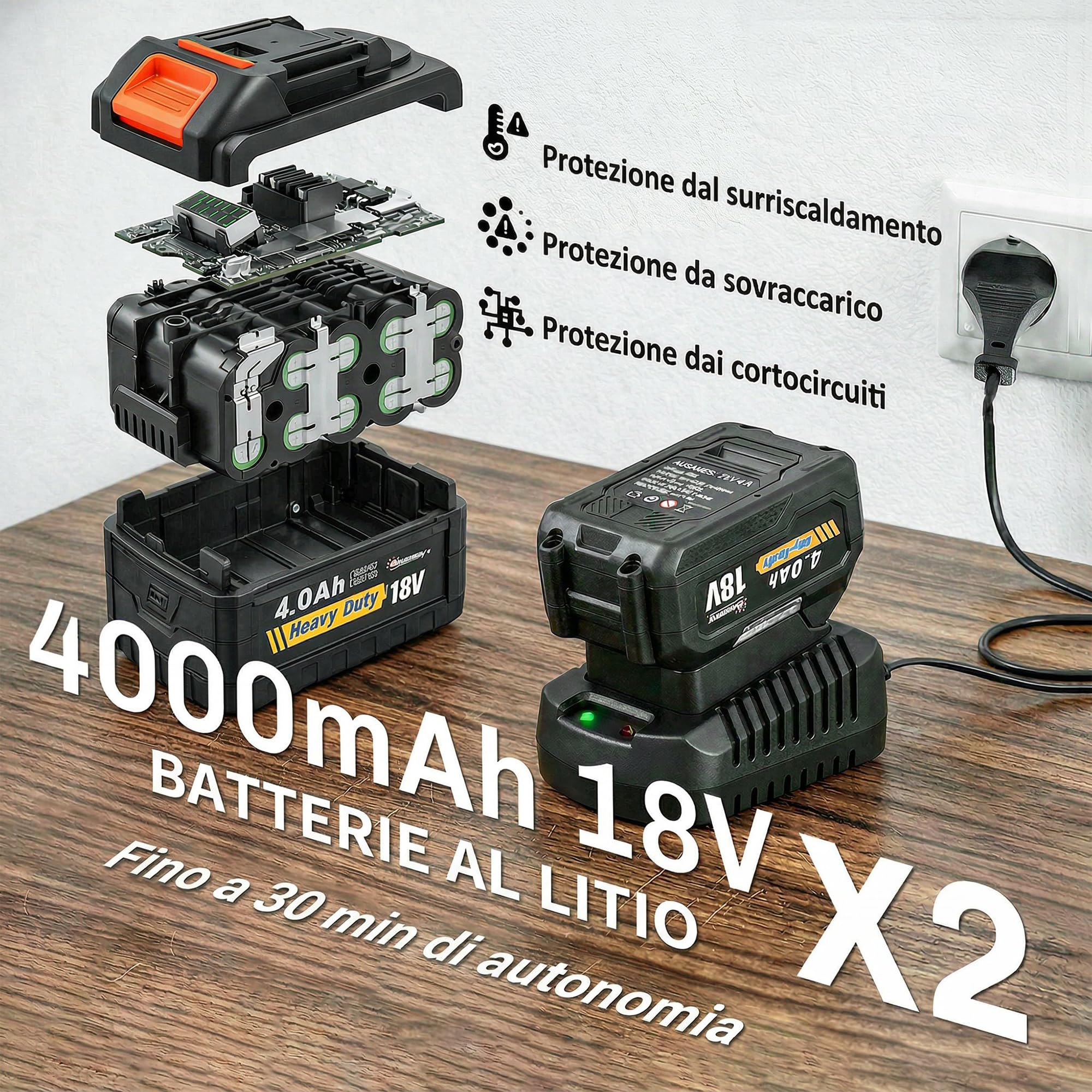 Outsunny Soffiatore a Batteria 36V, Soffiatore Foglie con 2 Batteria 4Ah, Motore Brushless 1000W, 3 Livelli Velocità 270 km/h, Turbo Boost, Caricabatterie, Leggero, per Giardino Foglie Neve Polvere
