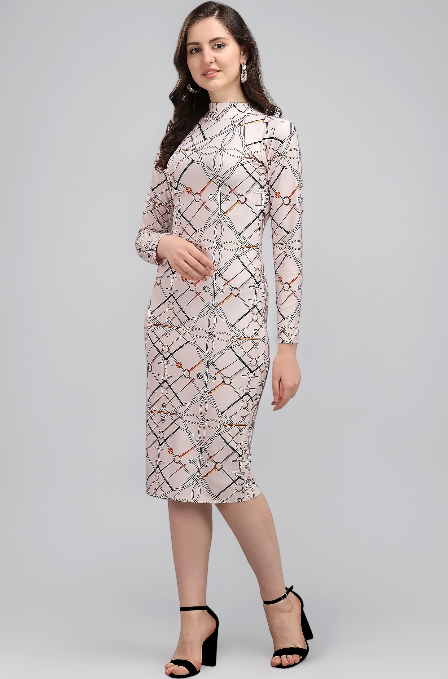 Women’s Bodycon Knee Length Dress(Siri-Turtle)