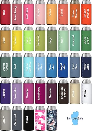 Miniatura 4 de TahoeBay - 6 fundas delgadas para latas  enfriadores de cerveza de neopreno en blanco  Compatible con RedBull, Michelob Ultra, White Claw Spiked