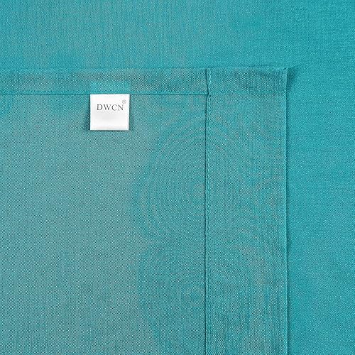 Miniatura 6 de DWCN Cortinas transparentes de lino sintético turquesa, cortinas de gasa con ojales para ventana para dormitorio, sala de estar, 60 x 63 pulgadas de