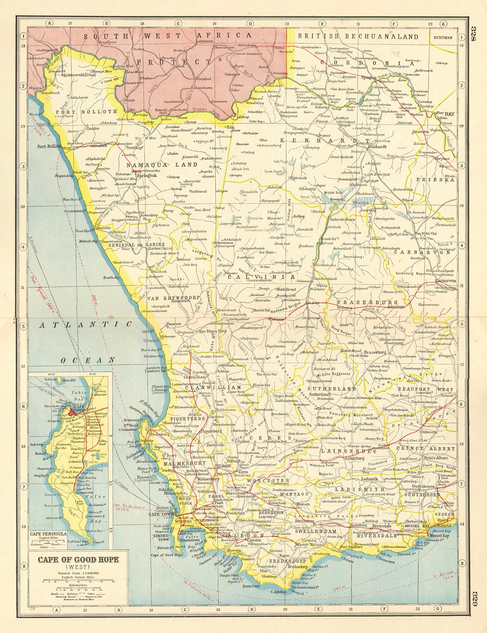 Buy Western Cape/Cape of Good Hope. Inset Cape Peninsula. Cape Town