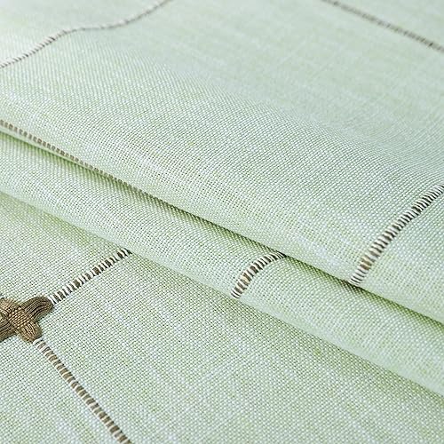 Miniatura 5 de Mantel cuadrado pequeño de celosía con bordado rústico de tela de lino de algodón a cuadros verdes para cocina, comedor, fiesta, decoración de mesa,