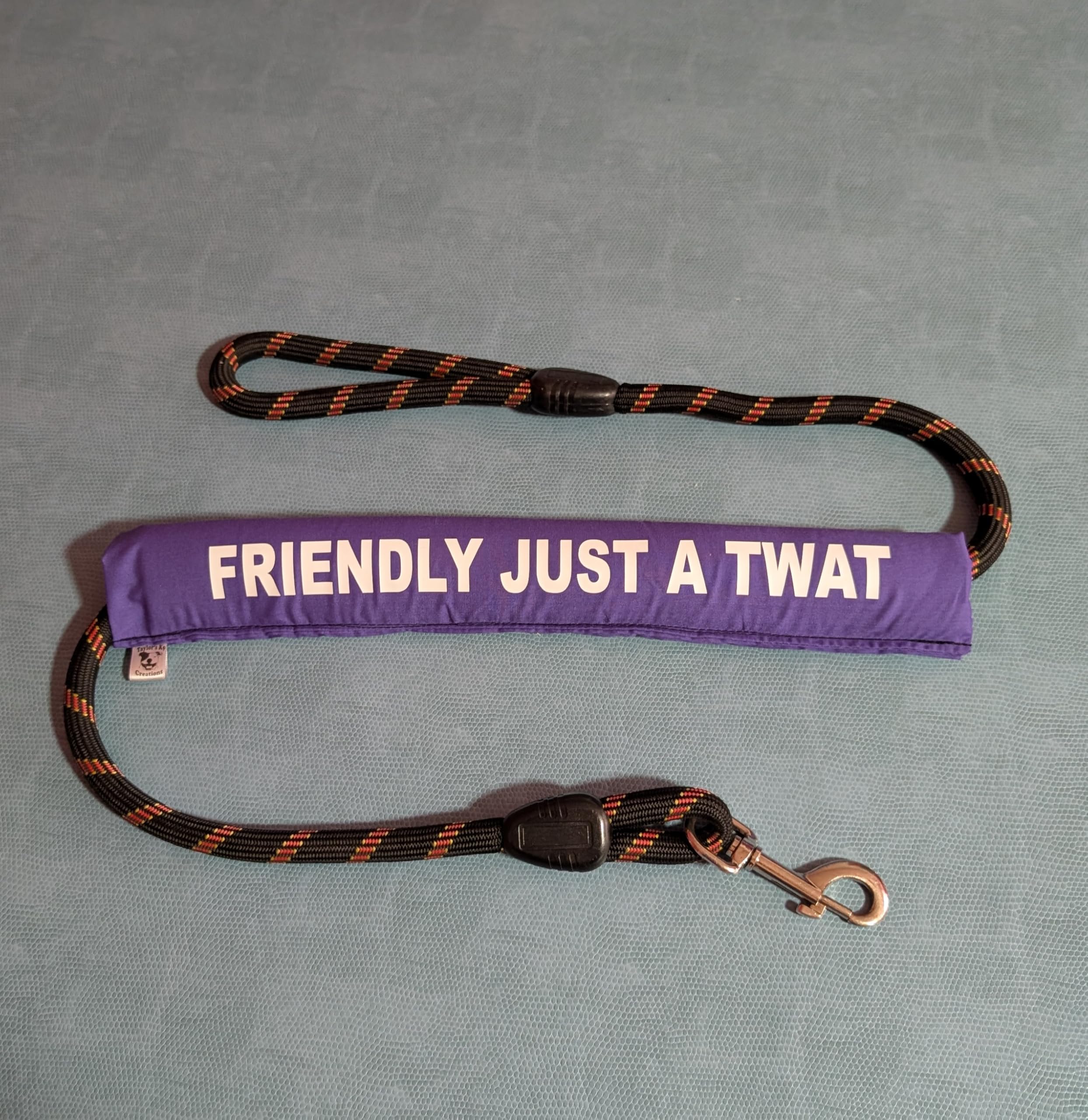 Friendly just a twat dog lead sleeve cover wrap, colour choices (pink)