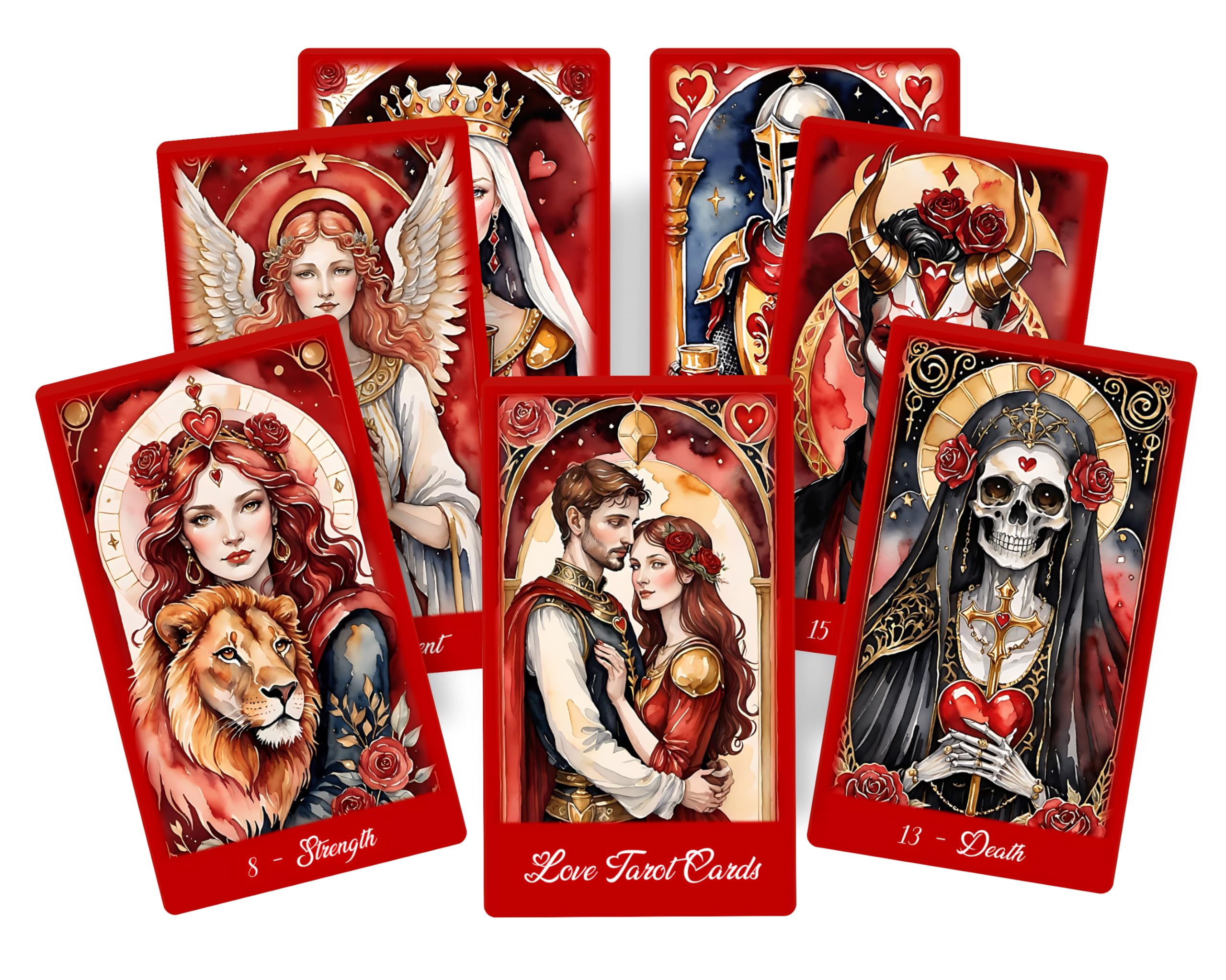 Love Tarot Cards – Jeu de 78 cartes de tarot romantique pour des lectures émotionnelles profondes