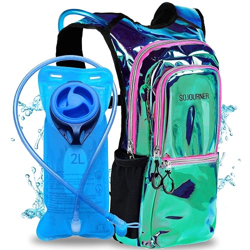 Sojourner Hydration Pack, Hydration Backpack - Water Backpack with 2l Hydration Bladder, Festival Essential - Rave Hydration Pack Hydropack Hydro for Hiking, Running, Biking, Festival Gear