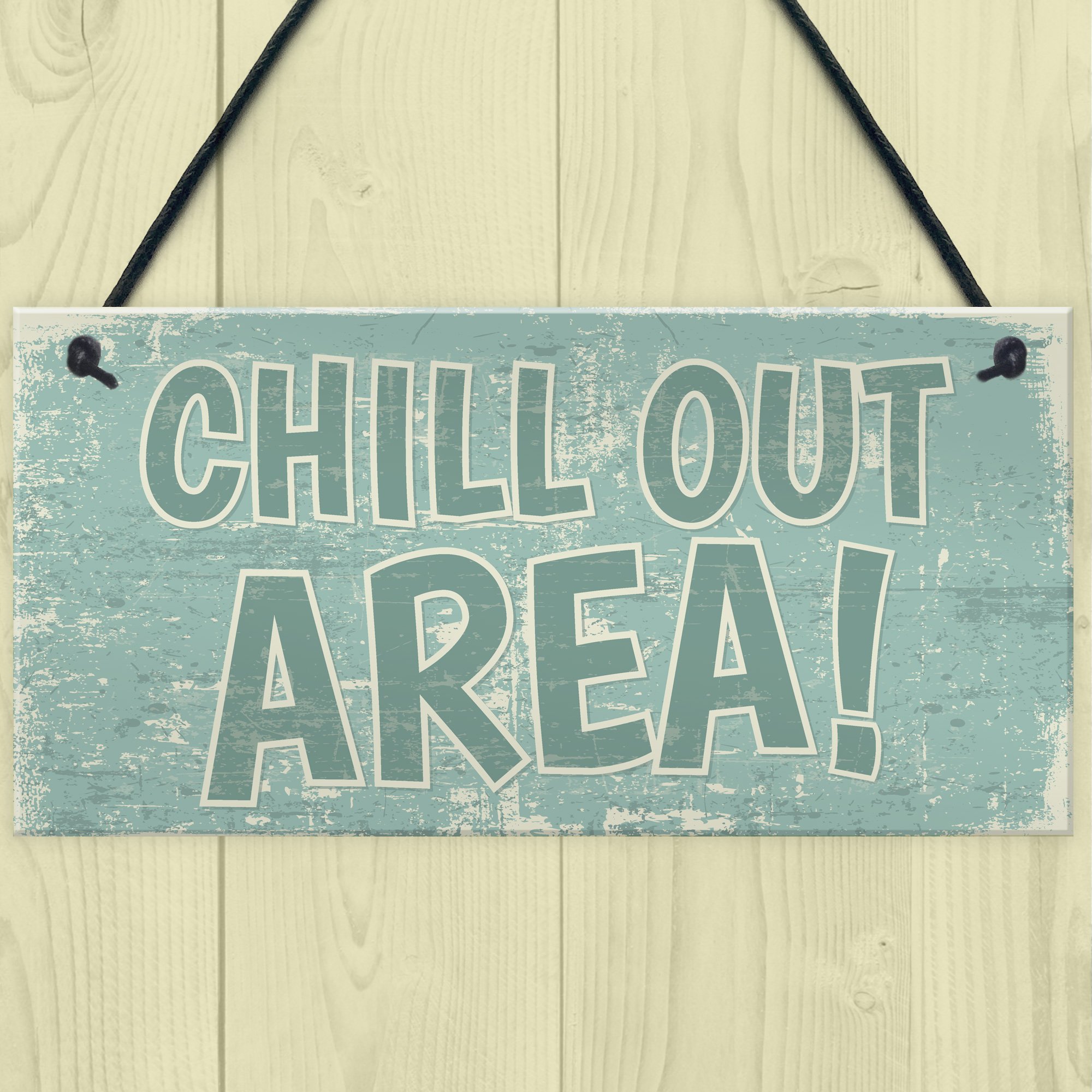 Holzschild „Chill Out Zone“ – Deko-Schild Für Männerhöhle, Gartenhaus, Whirlpool Oder Wand