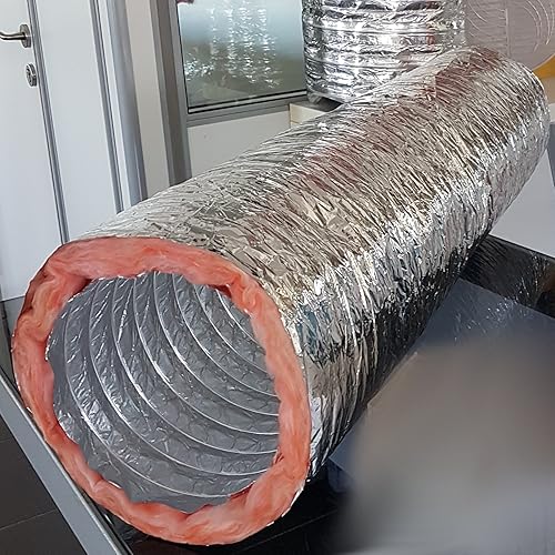 Miniatura 2 de Manguera de conducto de aluminio flexible de 14 pulgadas con aislamiento R-6.0 para conductos de aire para HVAC de alta resistencia y aislamiento de