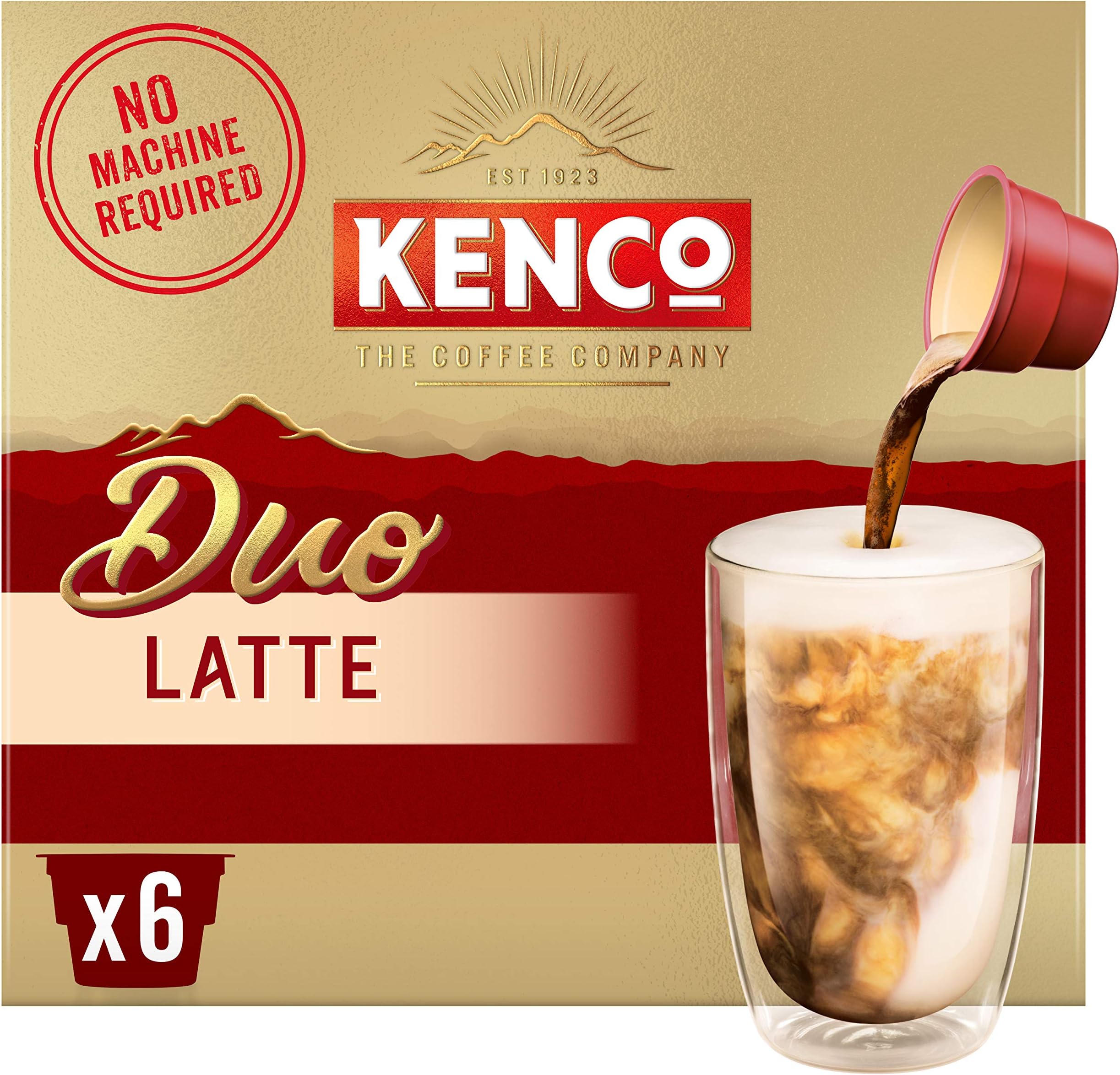 Kenco Duo Latte Instant Coffee (Pack of 4, Total 24 Sachets)