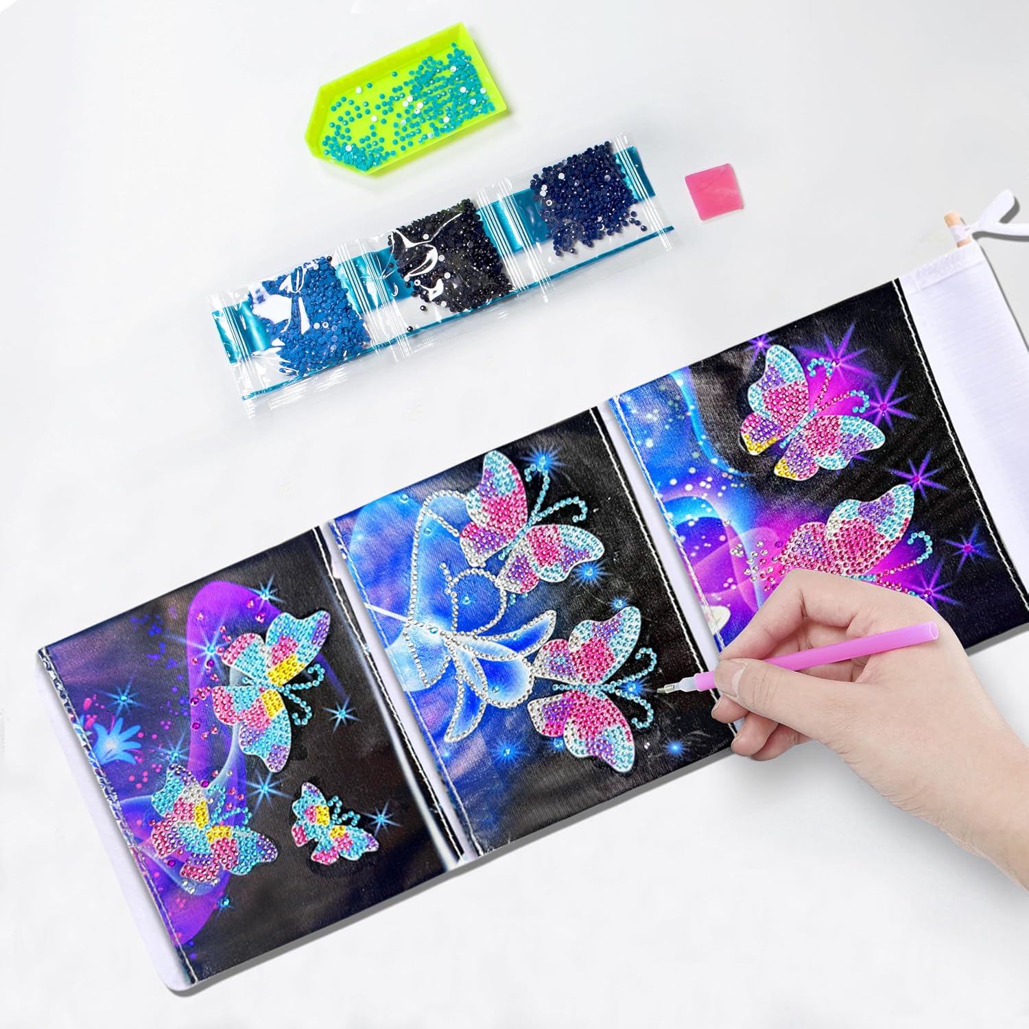 LSQFS Butterfly Diamond Painting Hanging Storage Bag,7.09 * 18.9in image 4