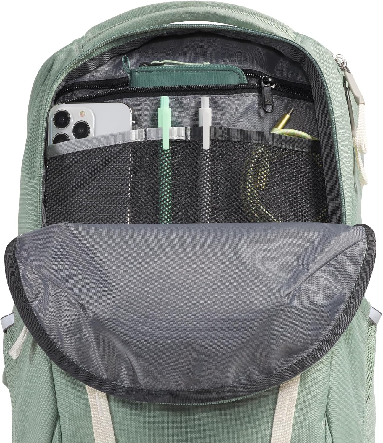 The North Face Women's Vault Everyday Laptop Backpack - Commuter Travel Bag, Water-Repellent, Spacious Main Compartment, Slate Moss/White Dune, One Size - Image 5