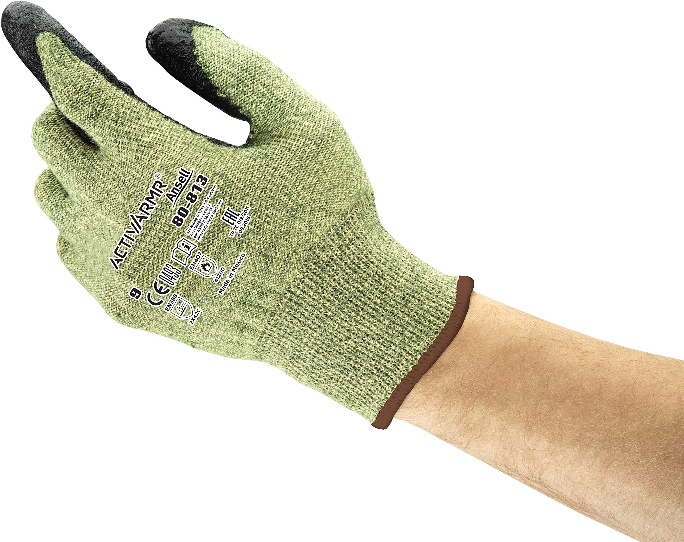 Ansell PowerFlex 80-813 Dupont Kevlar Special Purpose Glove with Knitwrist, Flame/Cut Resistance, Size 7 (Pack of 12 Pair)