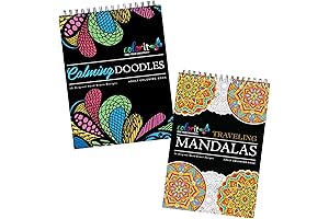 Calming Doodles Adult Coloring Book With Traveling Mandalas