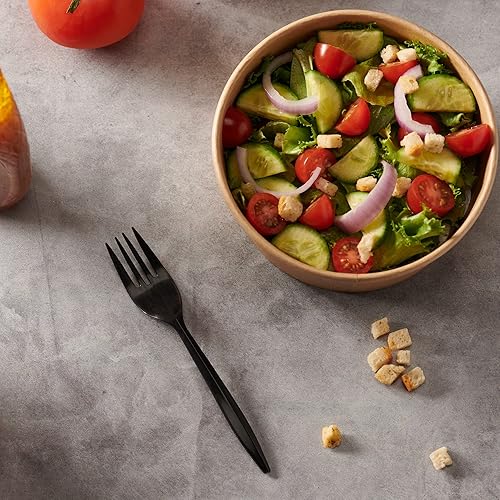 Miniatura 26 de 1,000 tenedores desechables de plástico a granel blanco de peso medio cubiertos desechables cubiertos de plástico tenedor