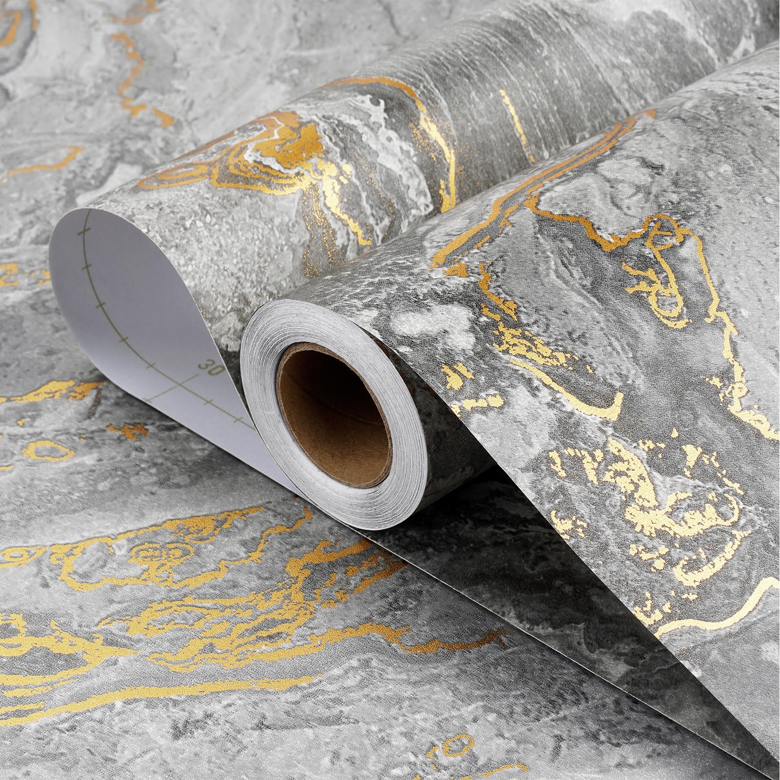 Stickyart Carta Adesiva Per Mobili Marmorizzata Grigio Dorato 60cmX400cm Carta Da Parati Cucina Lavabile Pellicola Adesiva Per Mobili Marmo Oro Adesivi Murali Soggiorno Rivestimento Armadio Adesivo