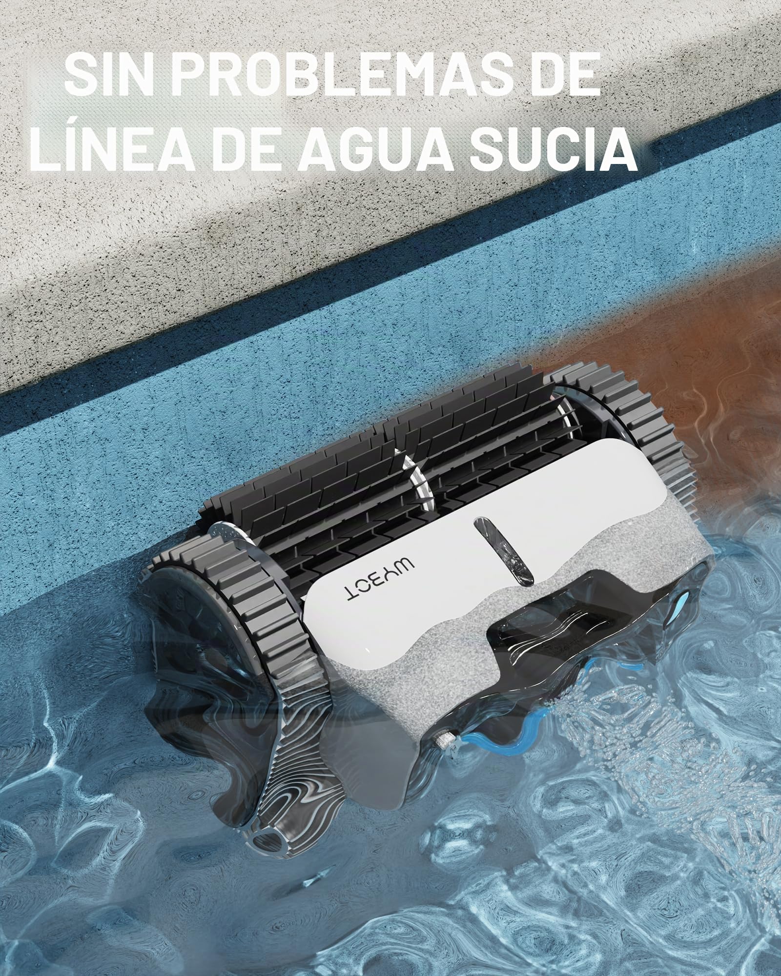 WYBOT Robot Limpiafondos Piscina Inalámbrico para Fondo/Paredes/Línea de Agua, Durante 120 mins con planificación de rutas, Carga Rápida, hasta 120㎡