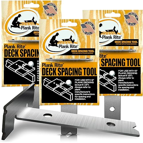 Steel Deck Spacing and Fastening Tool 3 Pack for Use with 5-1/2 Inch Deck Boards | Works for Treated Wood or Composite Decking | Deck Jig for Professional Neat Finish | Made in USA