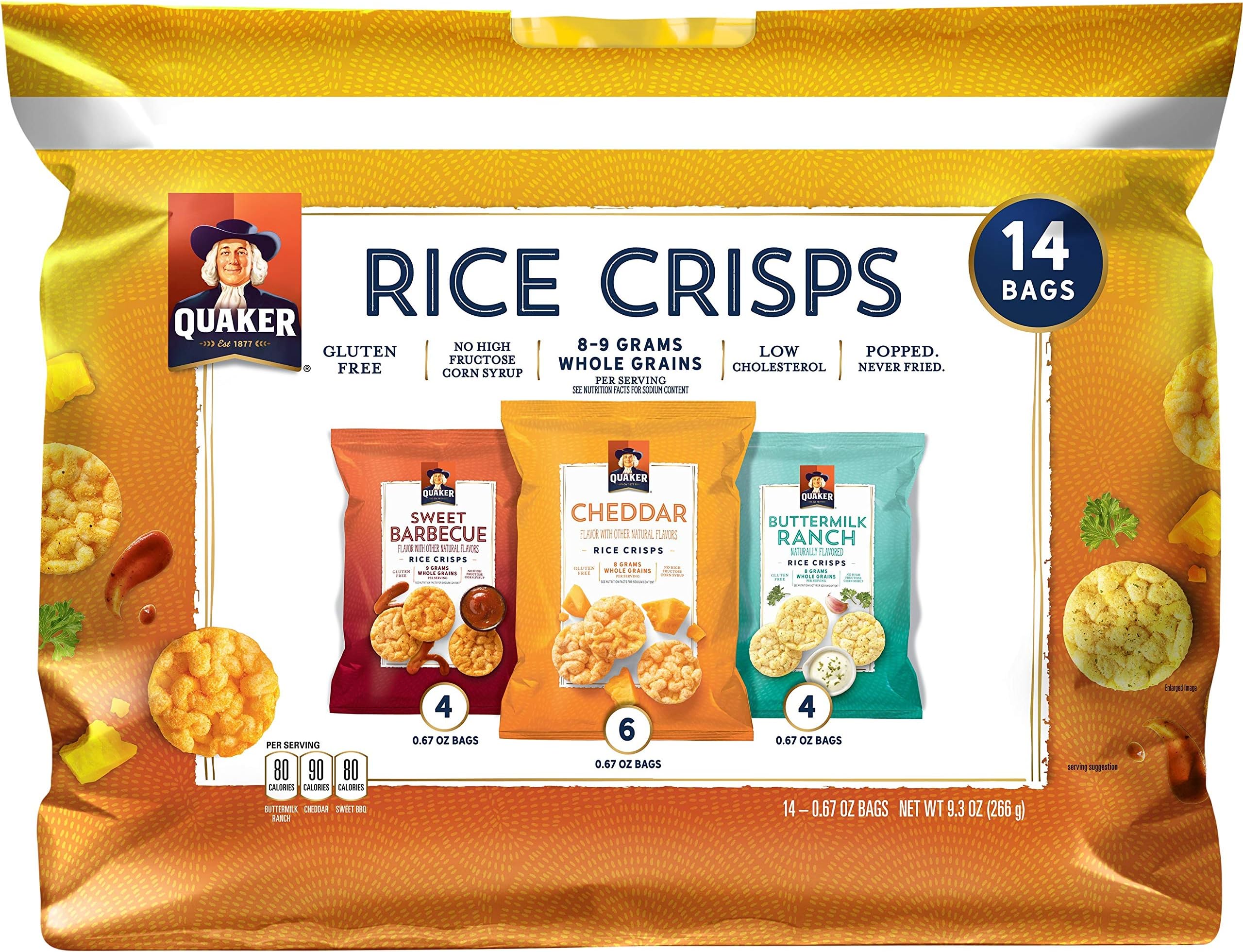 Amazon.com: Quaker Rice Crisps Variety Pack (36 pk.) : Grocery ...