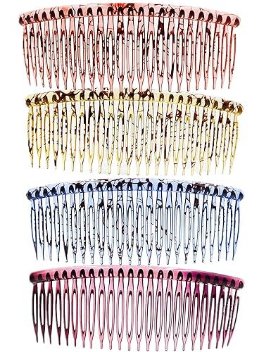 Peine para el cabello con patrones surtidos de belleza sin esfuerzo de 4.7 pulgadas, paquete de 4