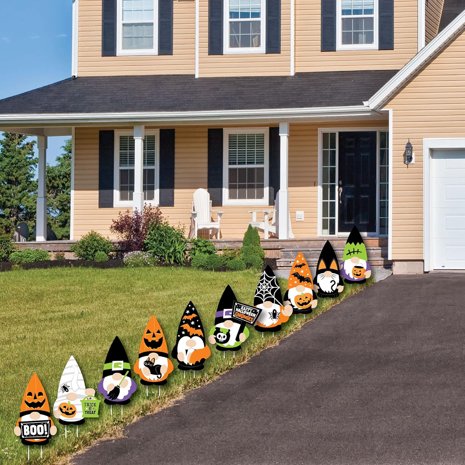 Big Dot of Happiness Halloween Gnomes - Gnome Lawn Decorations - Halloween Cutouts - Halloween Decorations - Spooky Fall Party Decorations - Halloween Lawn Decorations - 10 Piece