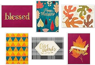Hallmark Thanksgiving Cards Assortment, Give Thanks (24 Assorted Seasonal and Blank Cards with Envelopes)