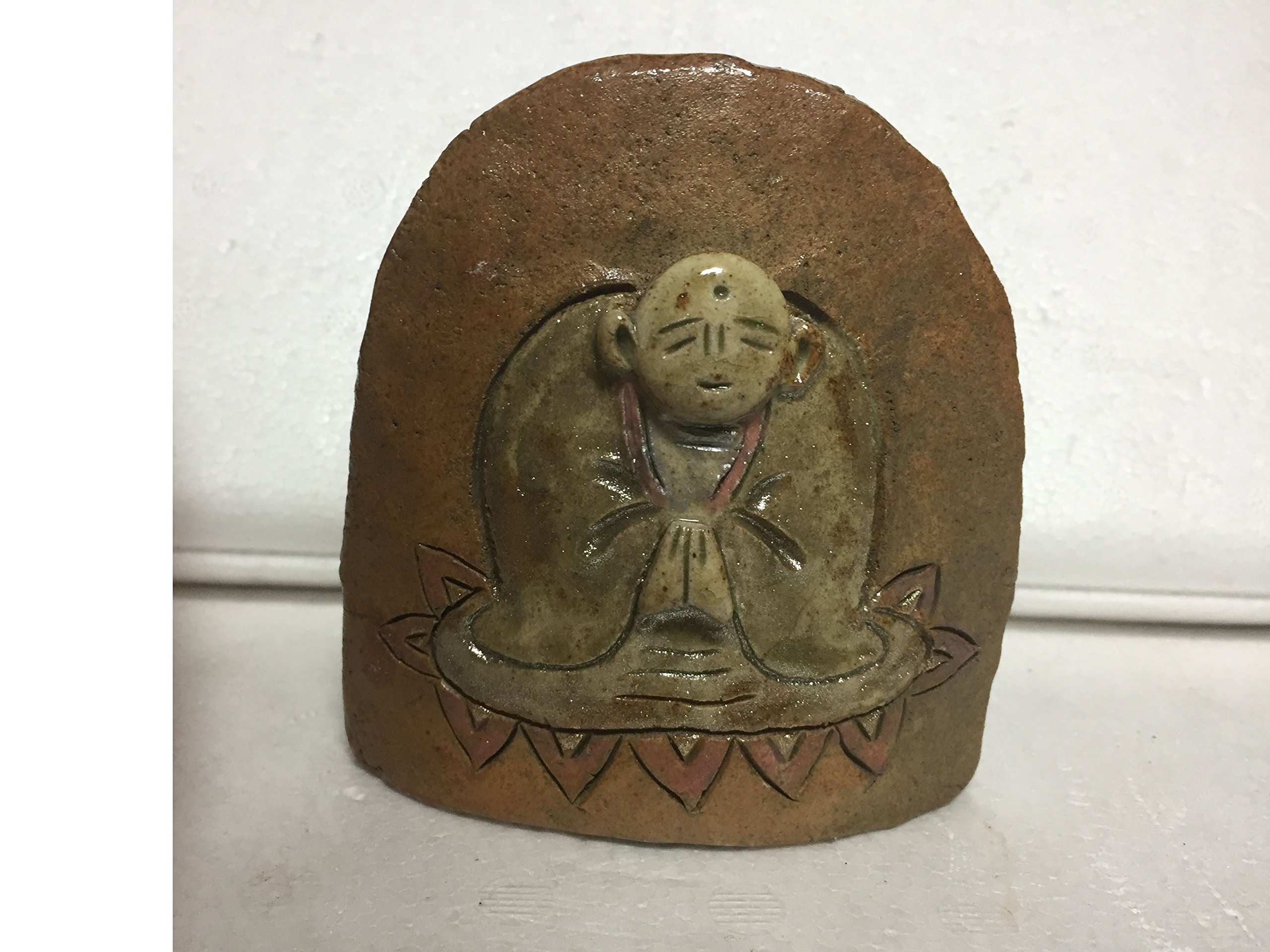 Amazon.co.jp: 地蔵 曽風窯 陶人形作家加藤正明陶彫110mm×110mm×40mm
