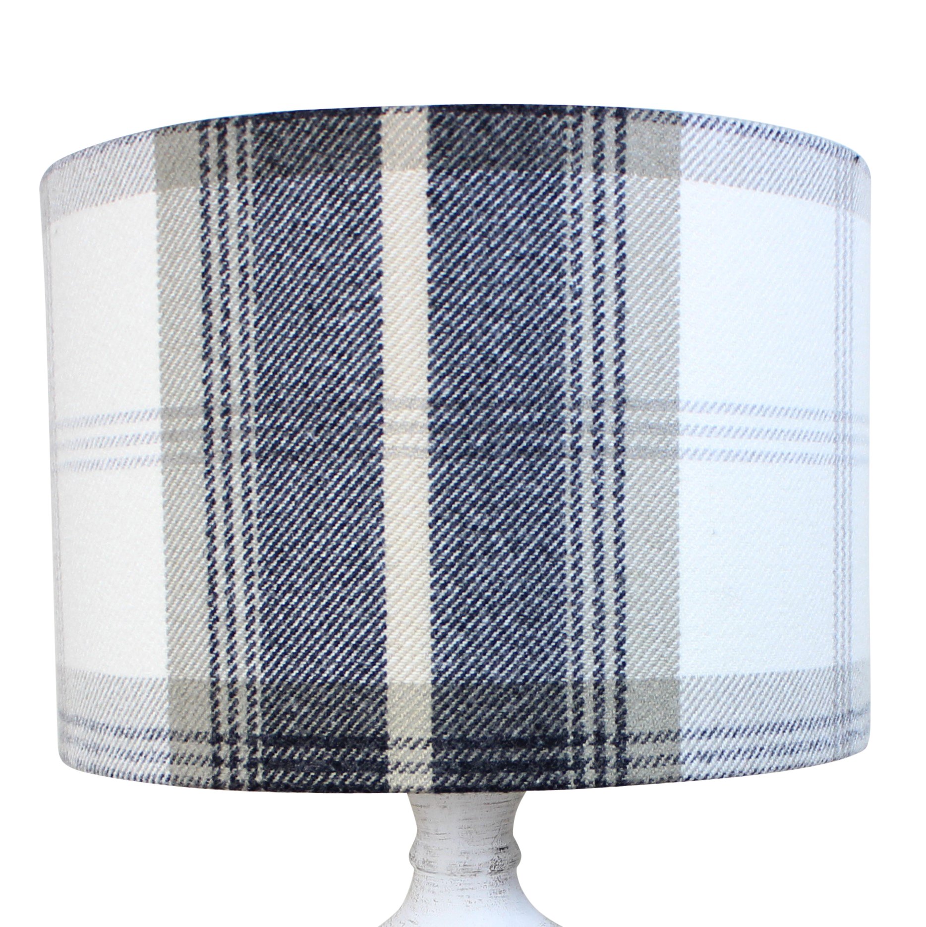 Harrison Cropper Charcoal (Gray) Charcoal Balmoral Tartan Check Drum Lampshade (25 Cm Diameter X 21 Cm Ceiling Pendant)