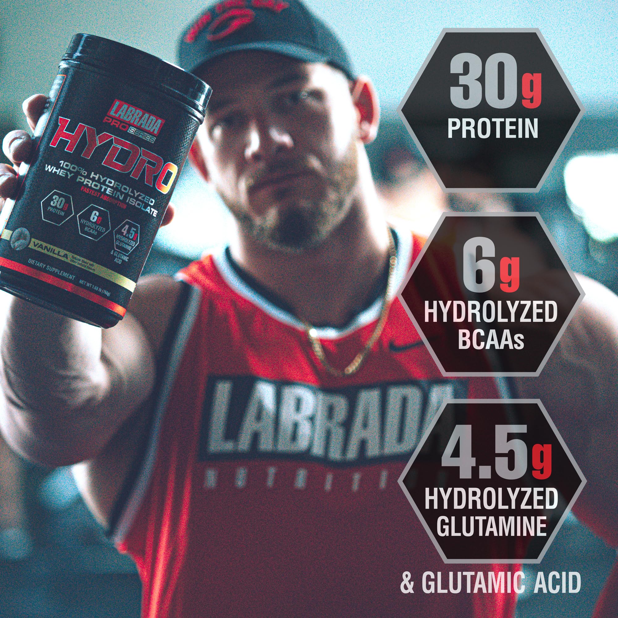 Labrada Hydro 100% Pure Hydrolyzed Whey Protein Isolate Powder, Lactose Free, Glutamine, Fastest Digesting Whey Available, Instant Mixing, Delicious Taste 48 Servings 4lb (Vanilla) — Amazon image 4