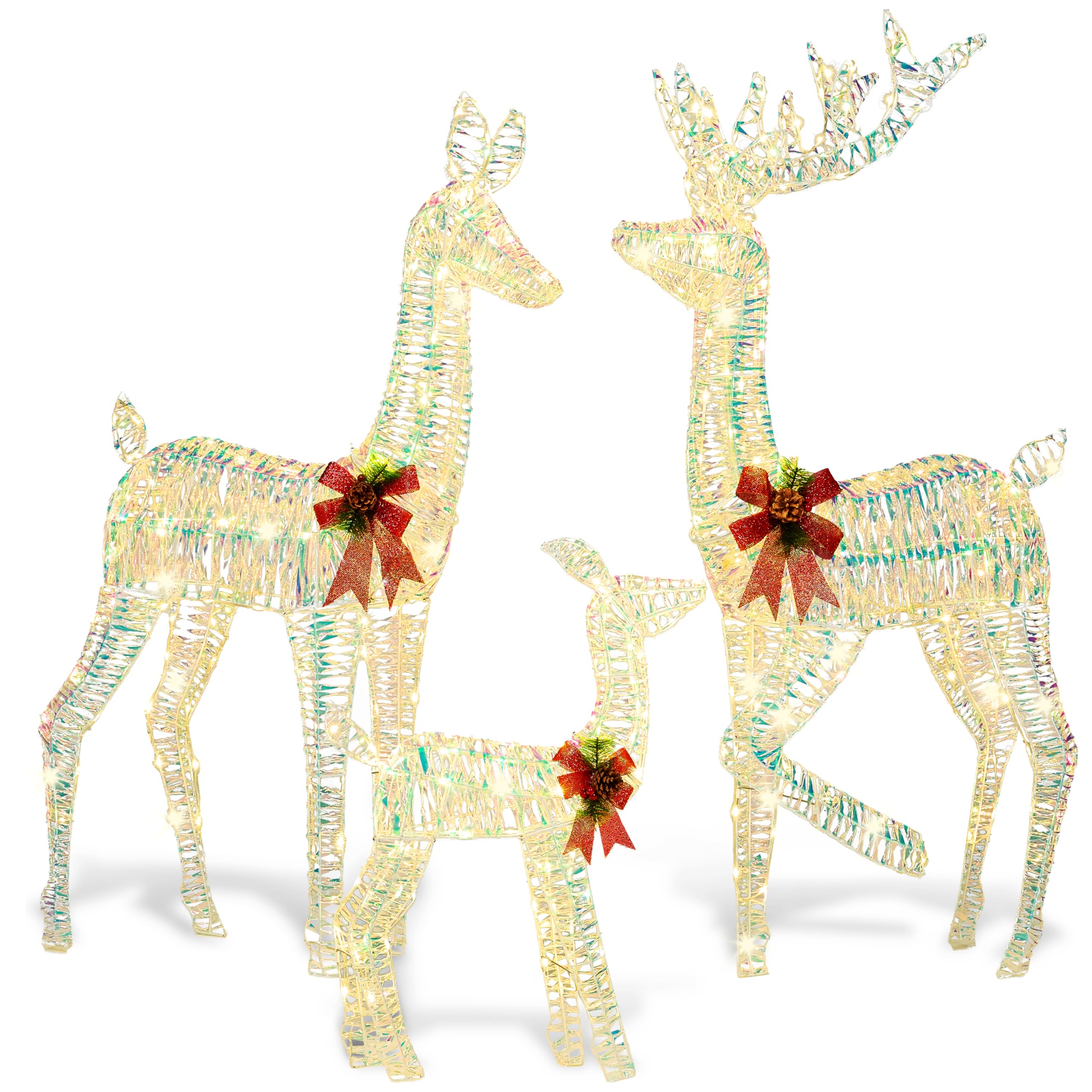Amazon.com: JOIEDOMI Deer Outdoor Christmas Decorations, 3 Pcs