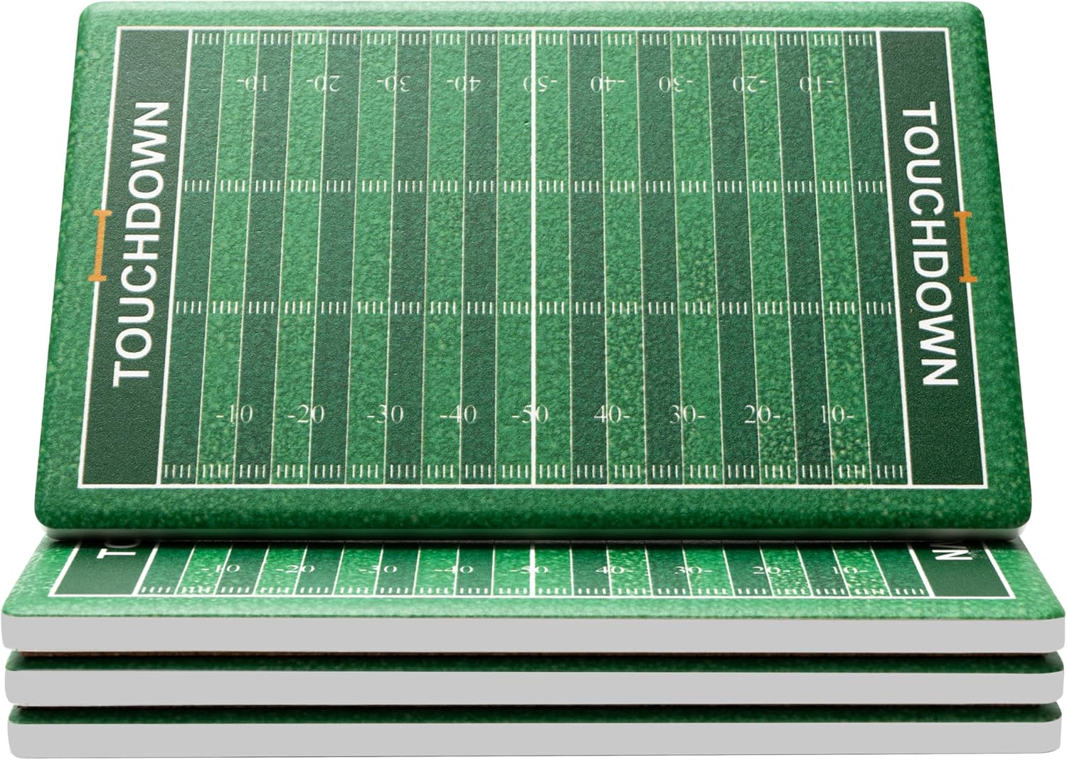 Football Field Ceramic Coasters with Holder. Absorbent Coaster for Drinks, Coaster Set, Table Coaster. Gift for Men Decorations, Party Favors