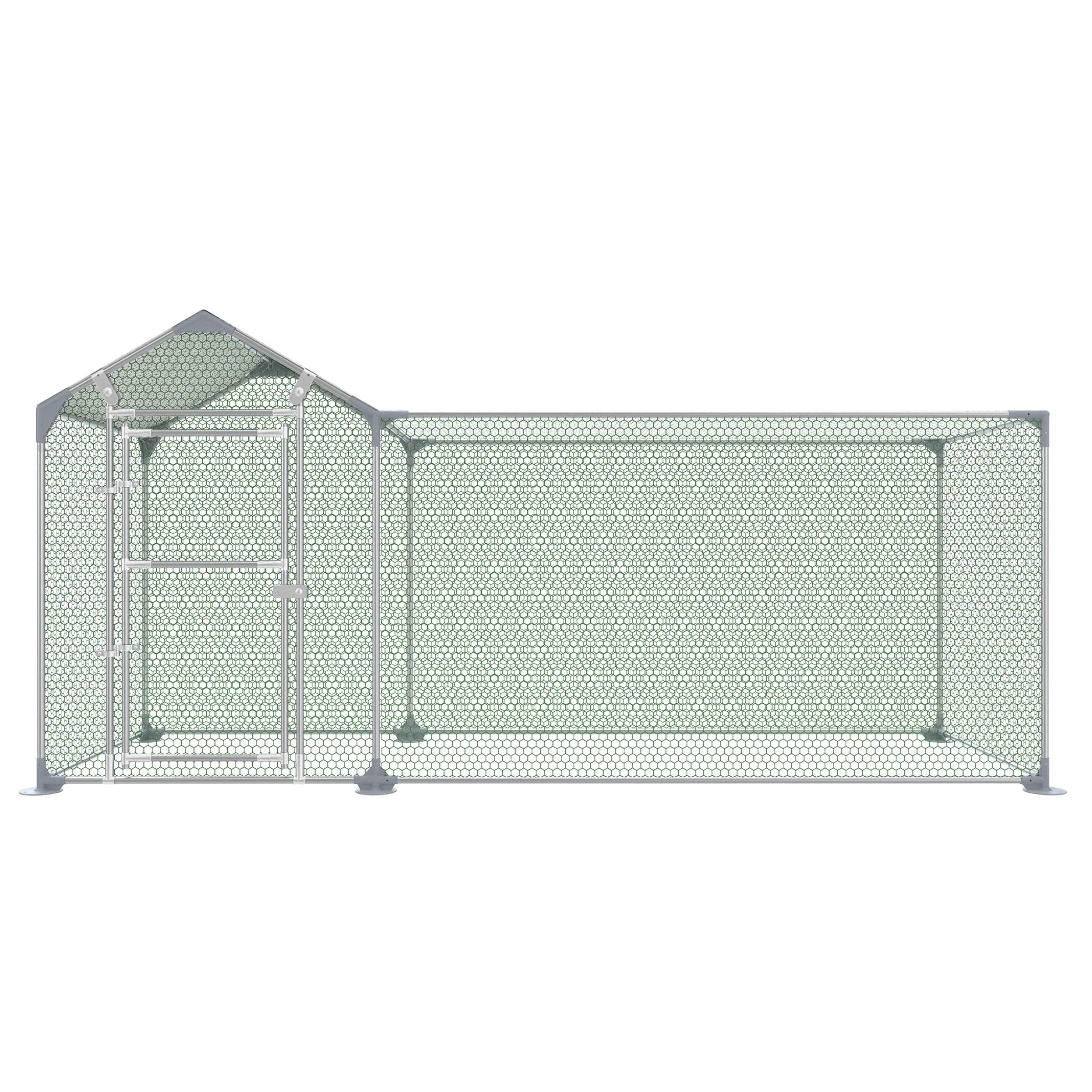 3x1m Hühnerstall, Freilaufgehege Kaninchen aus Verzinkter Stahl, Voliere Outdoor Wachtelstall mit Tür und PE Schatten Plane für Hühner Kleintiere, 3 m²