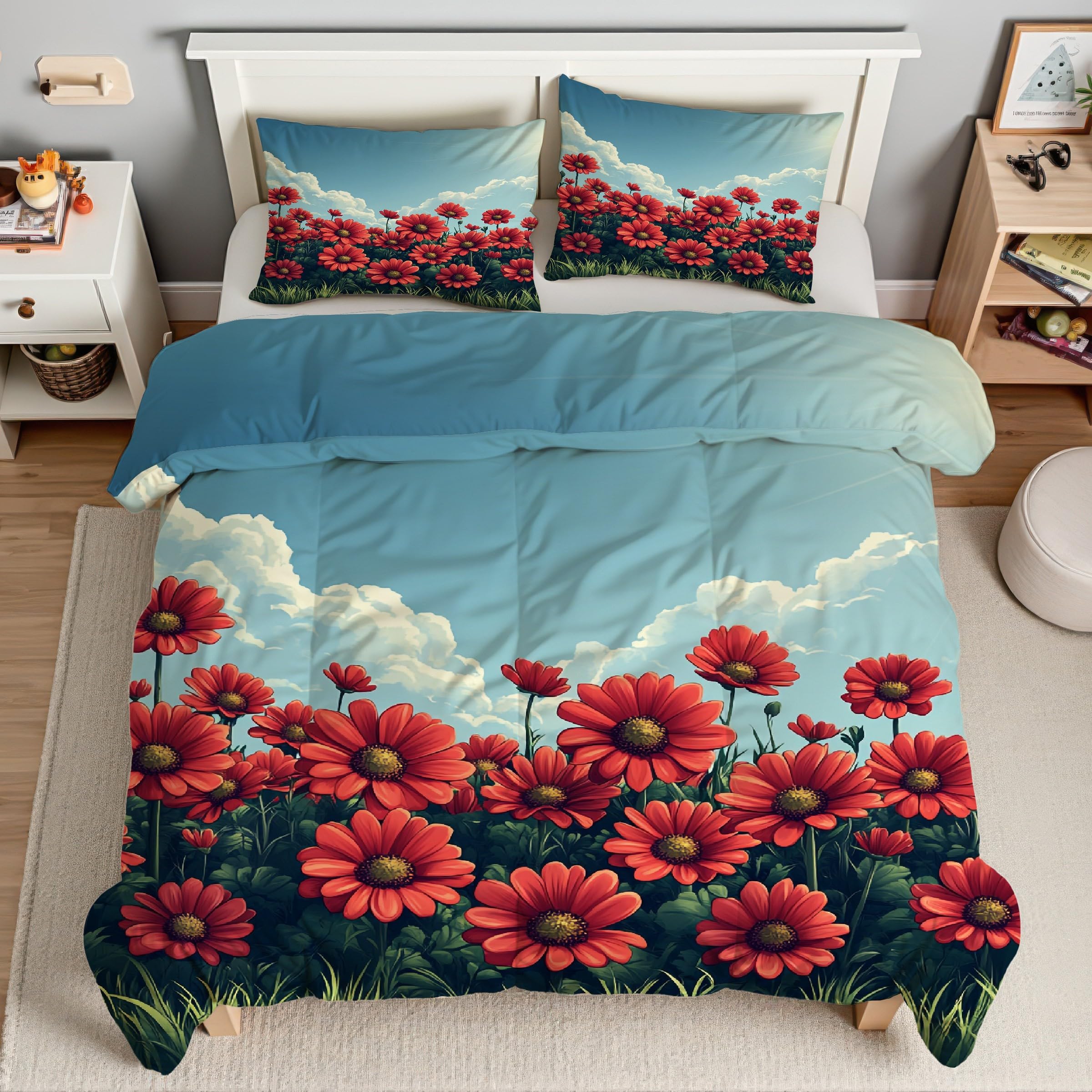 Housse de couette 200x200 marguerite pour rafraîchir votre chambre