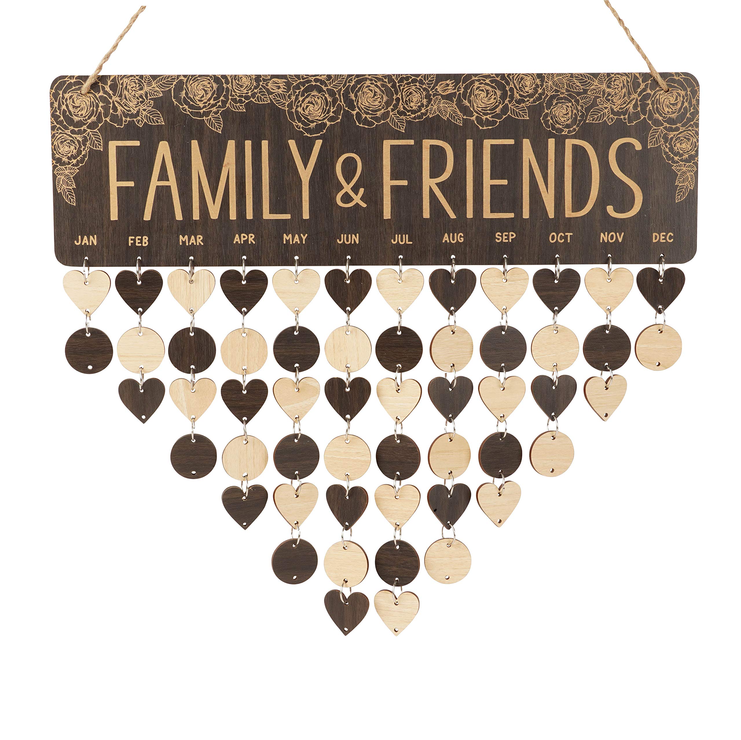 Calendrier perpétuel pour maman et grands-parents mémo en bois des anniversaires familiaux