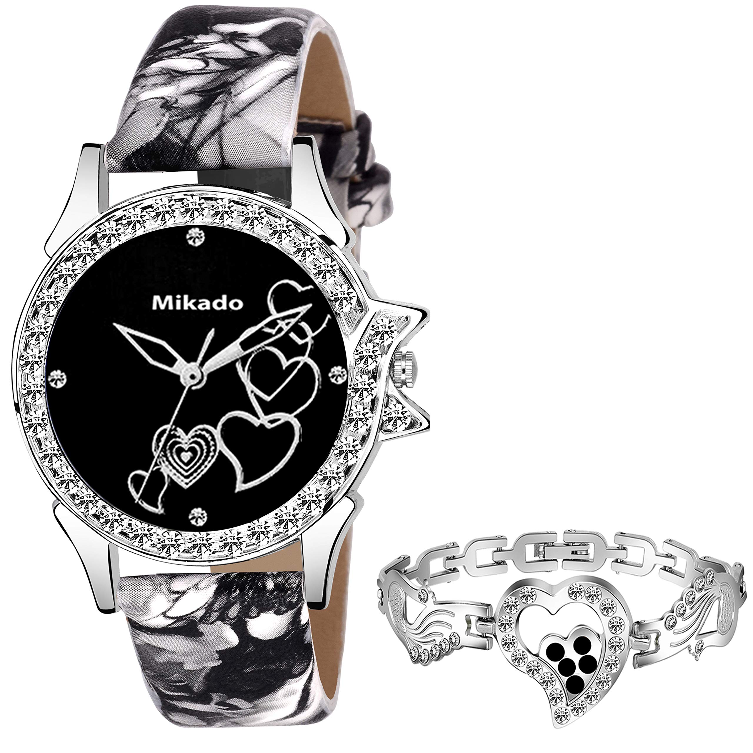 Mikado Black Heart Women Watch Bracelet and Watch Combo Analog Watch - for Women (B085TM6Z7K) Amazon Price History, Amazon Price Tracker