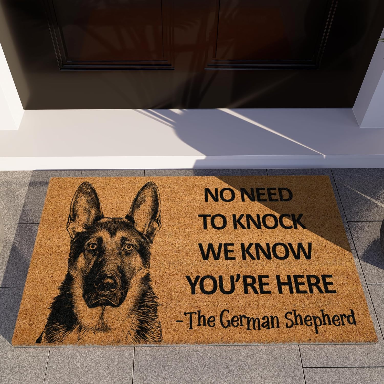 The German Shepherd Door Mat, German Shepherd We Know You are Here Door Mats, Funny German Shepherd Doormat, Welcome Mats