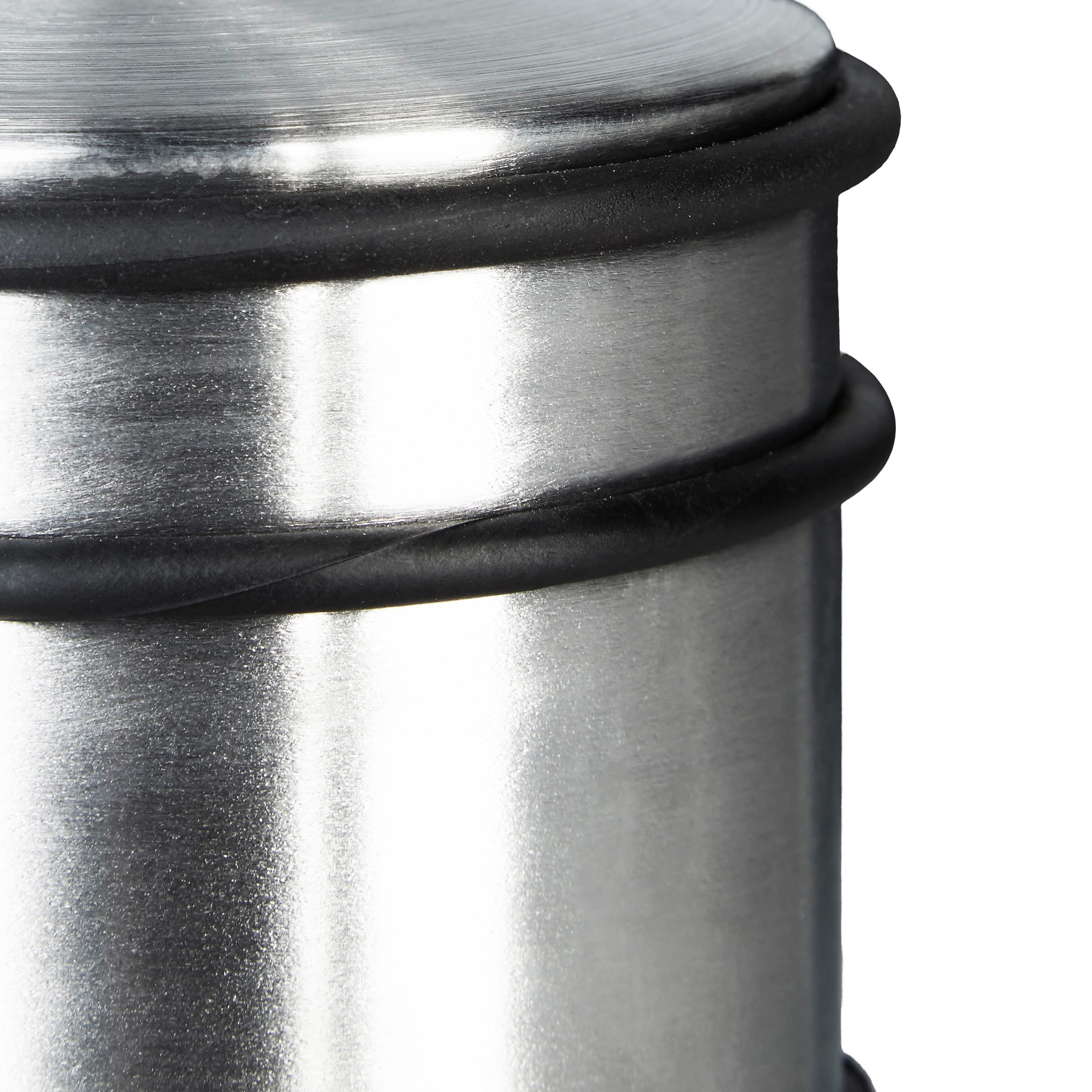 8x Fermaporta, Blocca Porta, Alto, in Acciaio Inox, 1,1kg, Grande, Anelli Antigraffio, Antiscivolo, Argentato