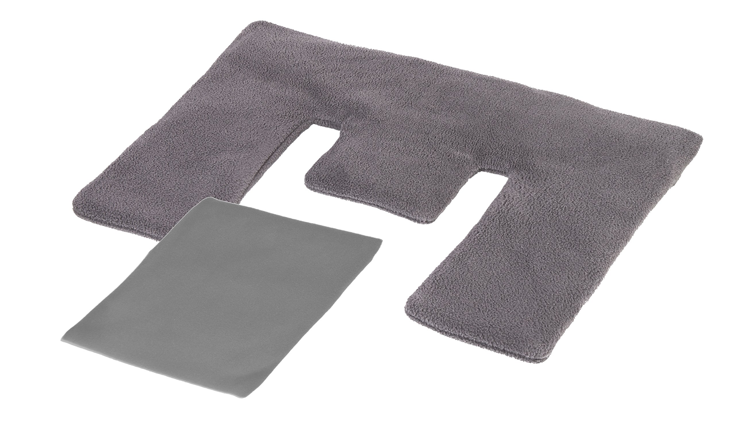 Moor collo scaldino 29 x 39 cm e calore cuscino 22 x 19 cm con rivestimento in pile in basalto, Cuscino per il collo, cuscino termico, 180ppm, Cuscino termico