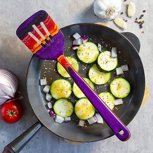 Miniatura 4 de Totally Bamboo Baltique Waikiki Collection - Espátula ranurada de madera de 12-12", segura para antiadherente