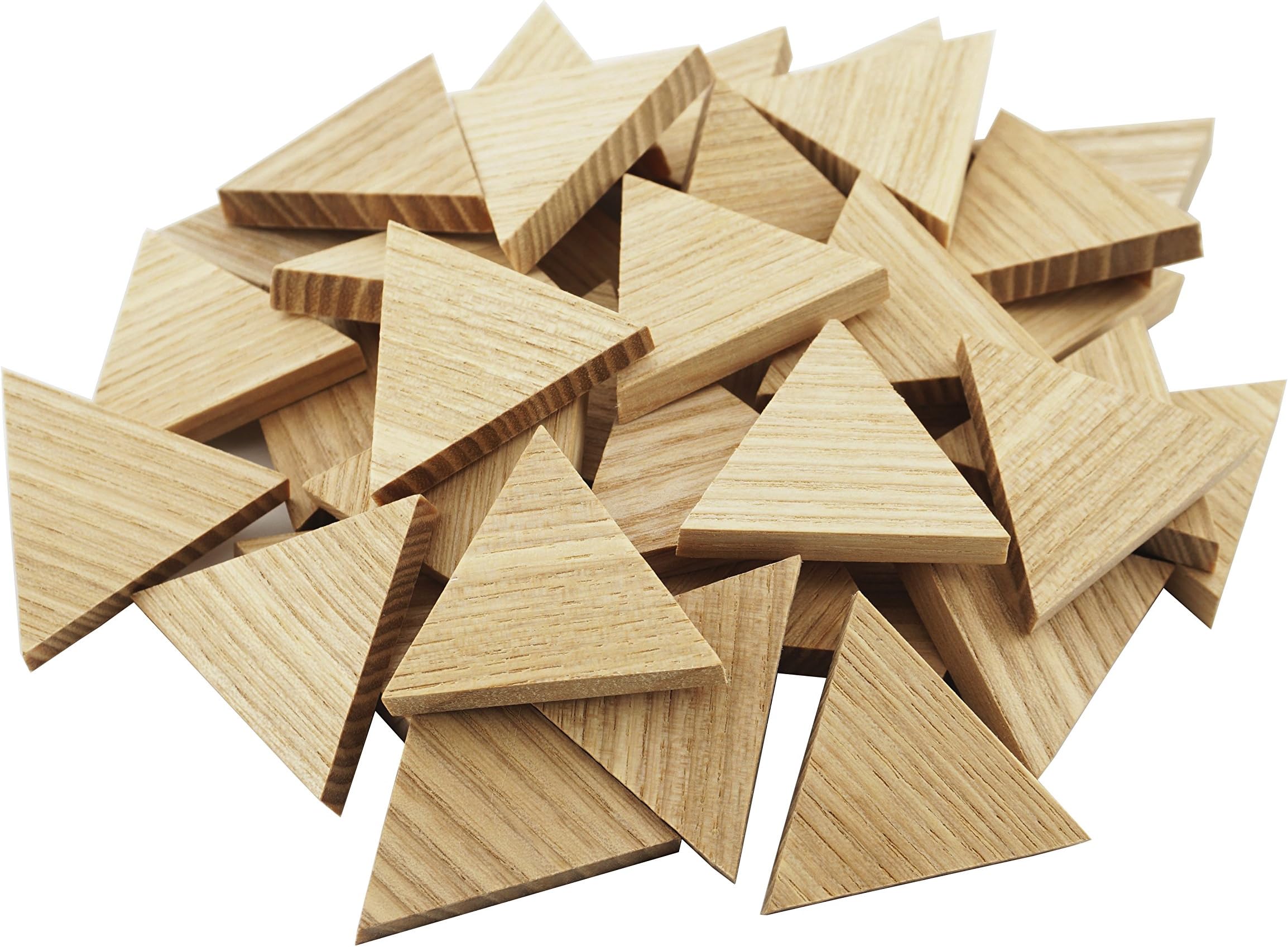 1.34" Wood Triangle Cutout Shapes Unfinished Wood Mosaic Tile - 40 pcs