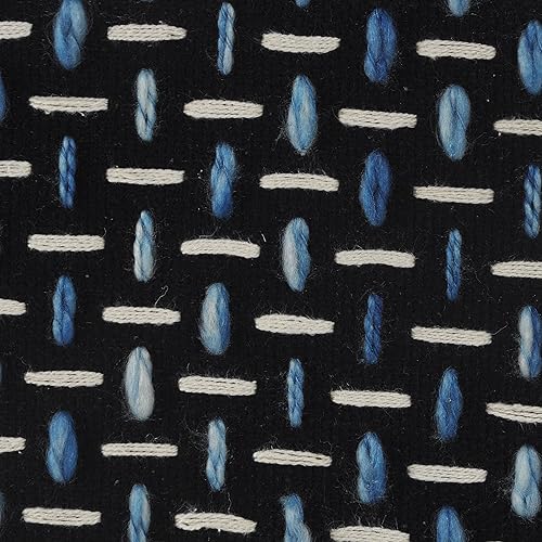 Miniatura 33 de L.R. Resources Inc LR Home Puf otomano de transición de poliéster gris/marfil para decoración del hogar | Reposapiés hecho a mano para decoración de