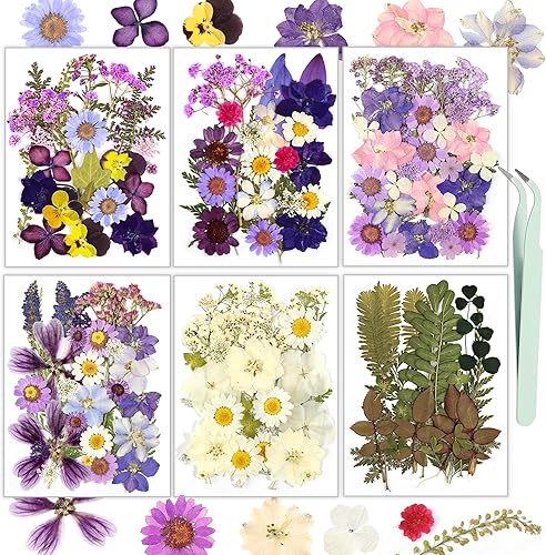 Vista 98 de Resiners - Flores secas, 100 piezas de flores prensadas para manualidades, color amarillo, flores secas naturales, kit de hojas secas