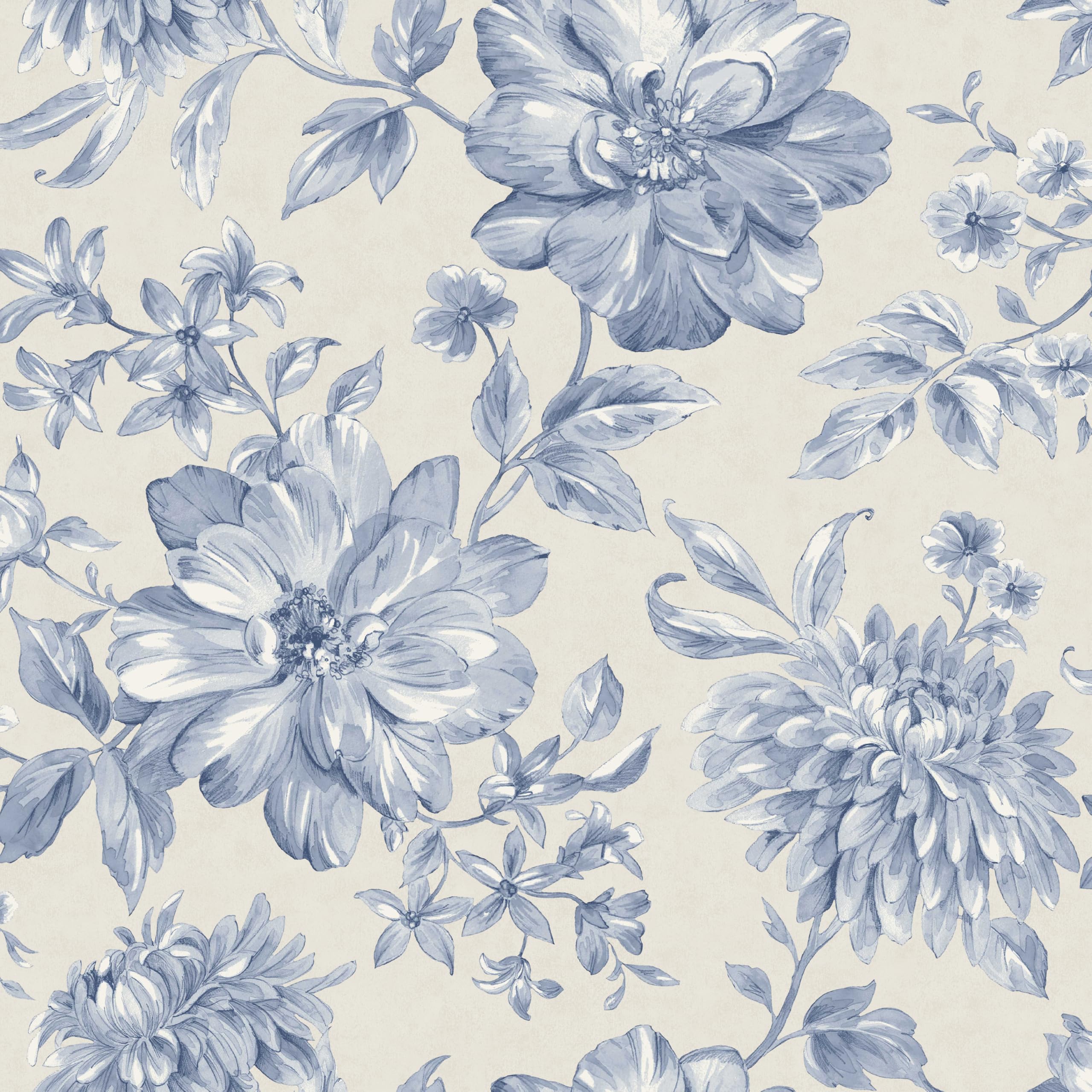 B&Q -  Fine Decor Isabella Blue Floral Wallpaper