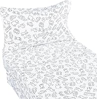 Vista 7 de J-pinno Cars Vehicles Digger - Juego de sábanas para niños pequeños, 100 % algodón, 3 piezas, de dibujos animados, sábana encimera y funda