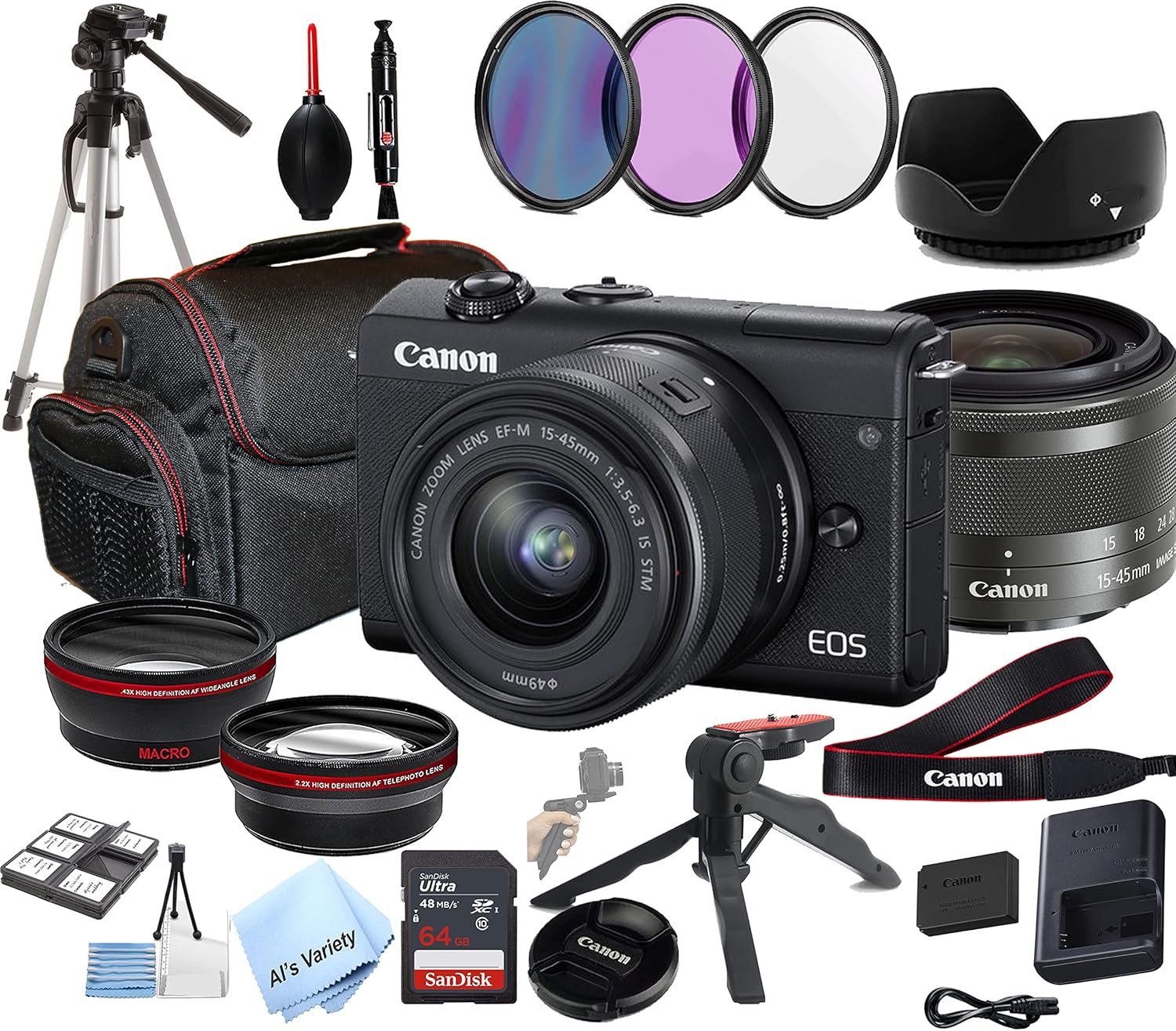 Canon EOS M200 Mirrorless Digital Camera with 1545mm Lens
