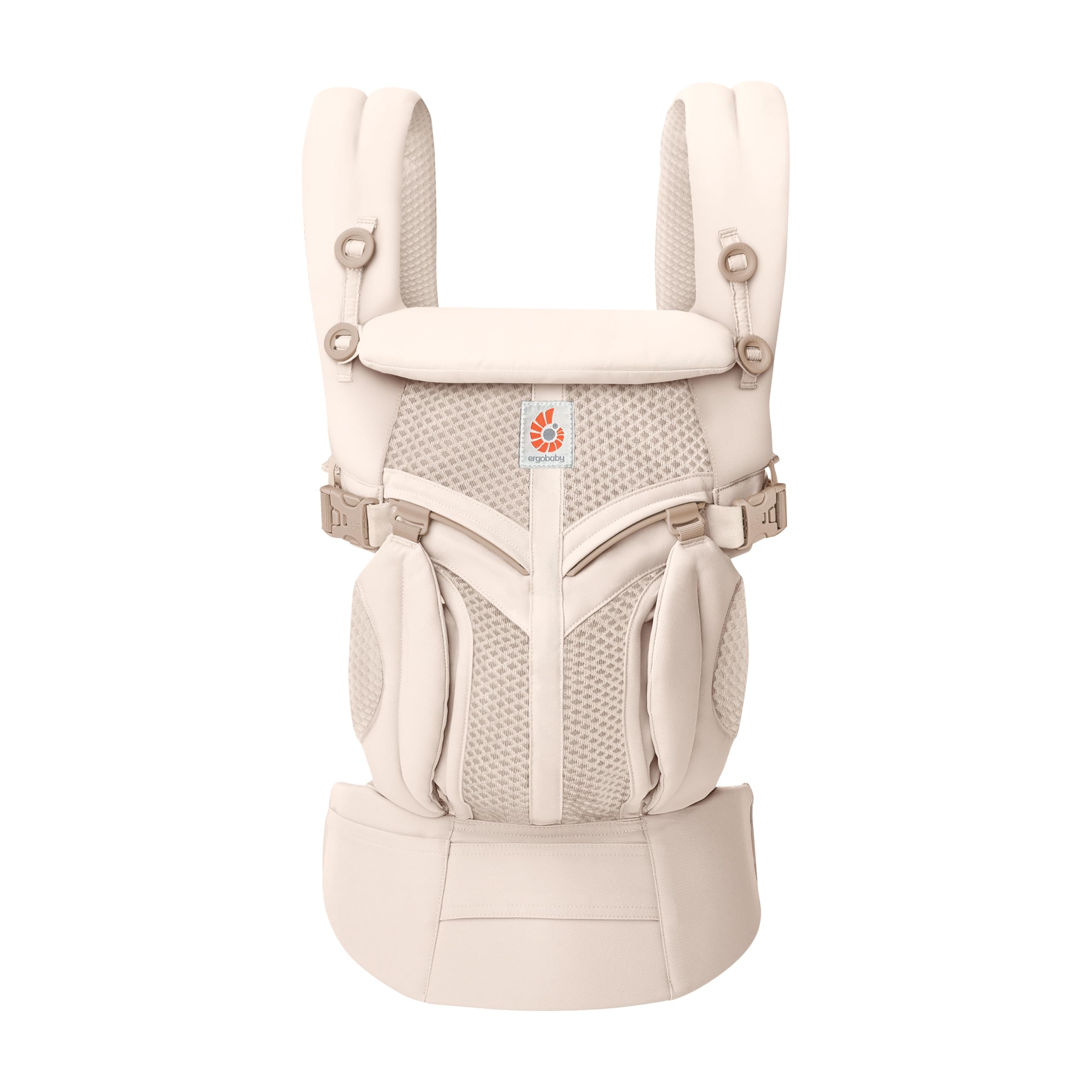 Ergobaby Babytrage für Neugeborene ab Geburt, Baby Tragesystem Omni Classic Mesh, Baby-Tragetasche Bauchtrage Rückentrage, Natural Beige