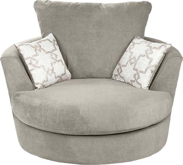 Amury - Swivel Chair - Grace - Soft Touch Fabric - Beige (Grace Beige, Swivel Chair)