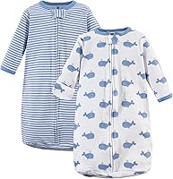 Vista 7 de Hudson Baby Saco de dormir unisex de algodón con manga larga para bebé, saco, manta