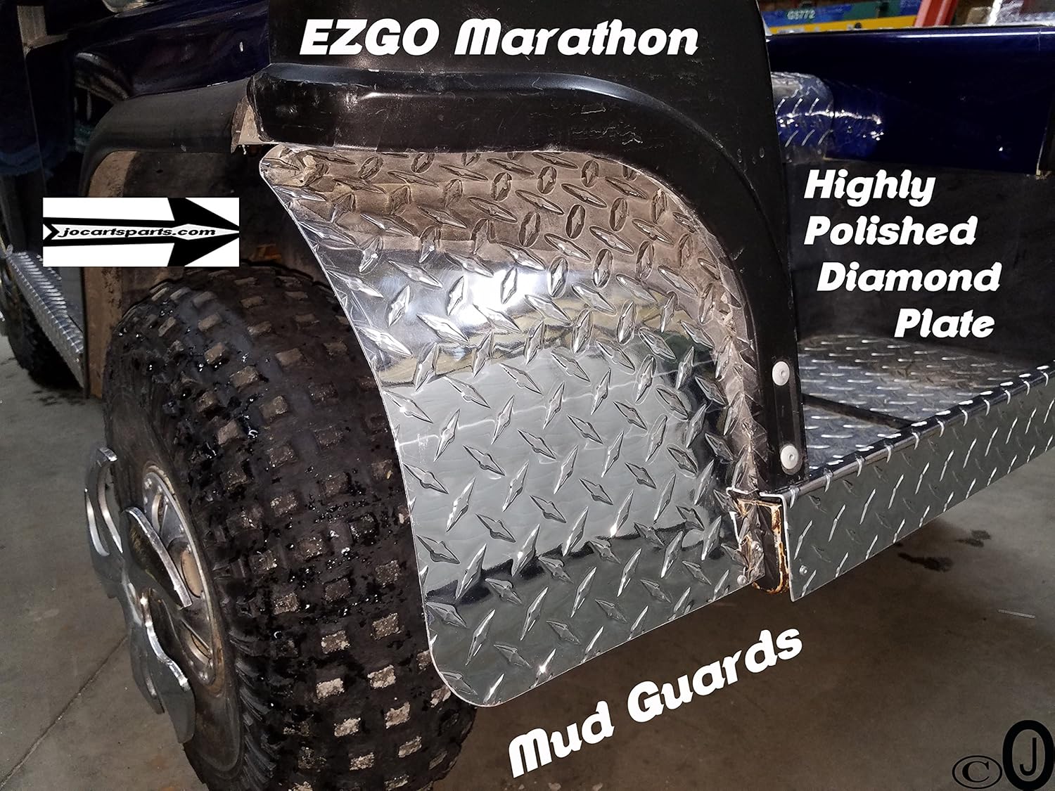 Ezgo Marathon Golf Cart Highly Polished Diamond Plate Mud Flaps